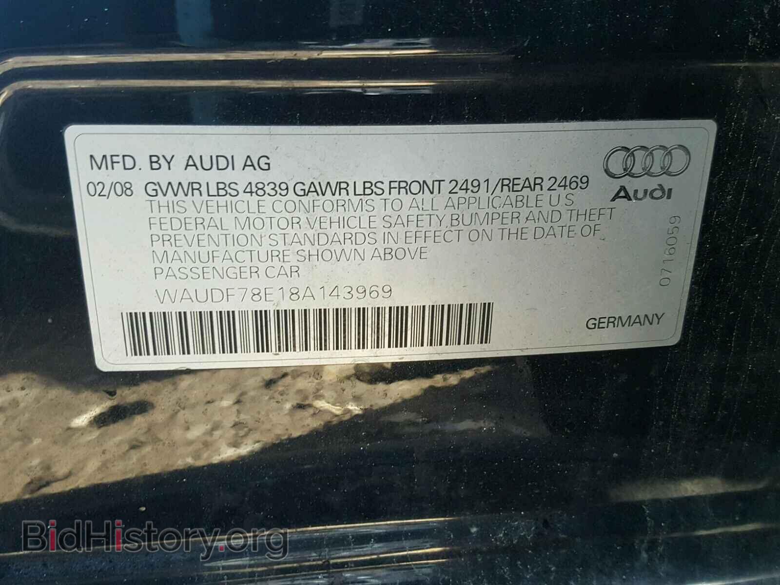 2008 AUDI A4 - VIN: WAUDF78E18A143969 - Фото 10