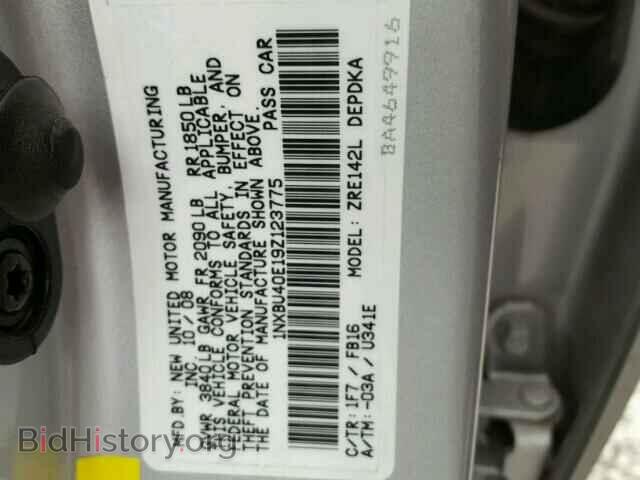 2009 TOYOTA COROLLA BA - VIN: 1NXBU40E19Z123775 - Фото 10