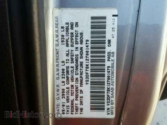 2002 SAAB 9 3 - VIN: YS3DF78K127001479 - Фото 10