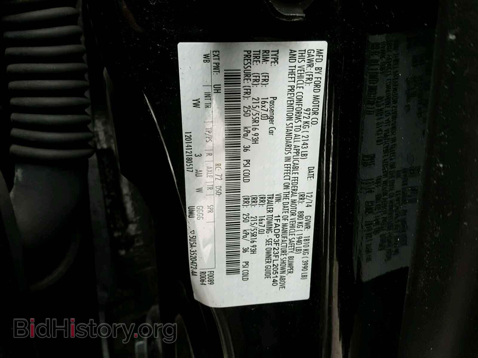 2015 FORD FOCUS - VIN: 1FADP3F23FL205140 - Фото 10