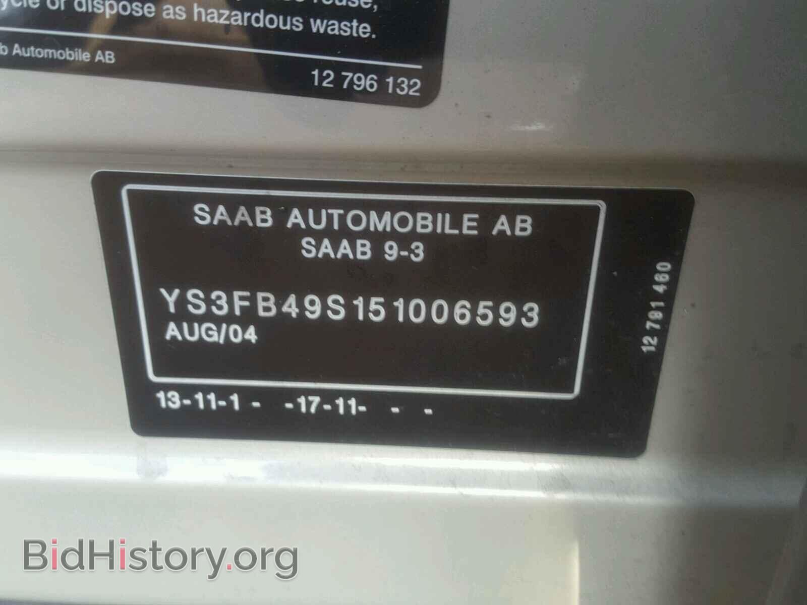 2005 SAAB 9 3 - VIN: YS3FB49S151006593 - Photo 10