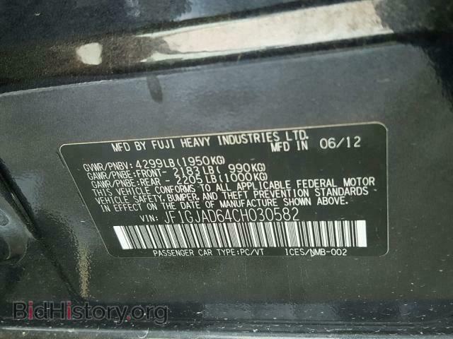 2012 SUBARU IMPREZA - VIN: JF1GJAD64CH030582 - Фото 10