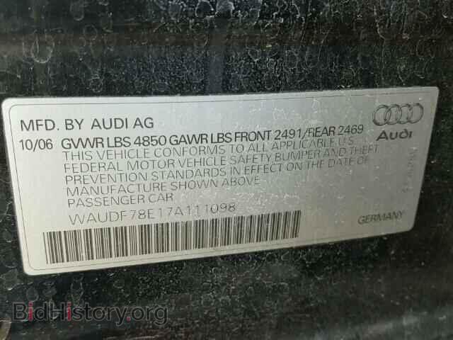 2007 AUDI A4 - VIN: WAUDF78E17A111098 - Фото 10