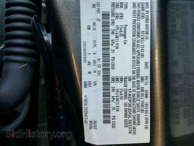 2016 FORD FOCUS - VIN: 1FADP3E20GL383378 - Photo 10