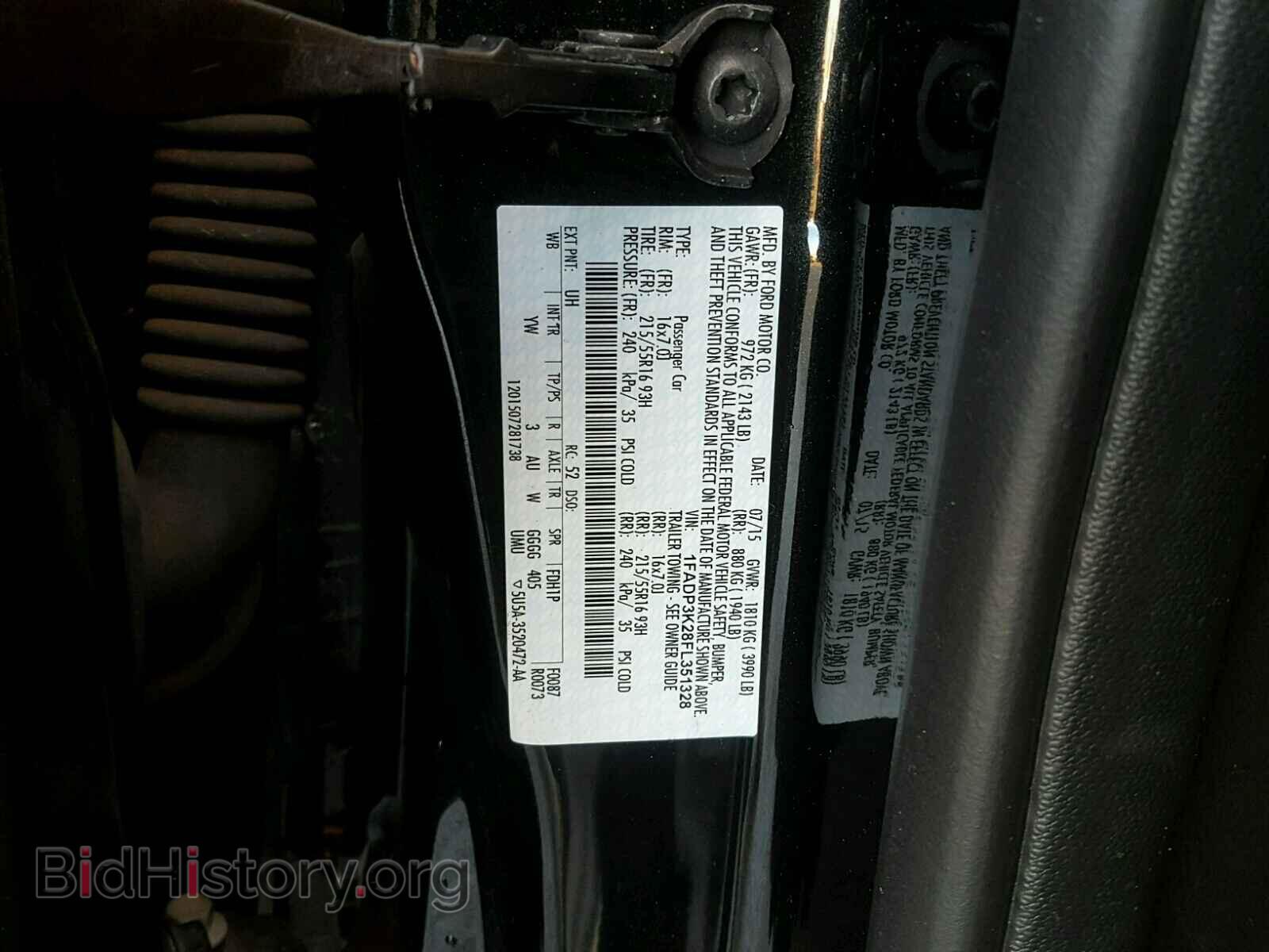 2015 FORD FOCUS - VIN: 1FADP3K28FL351328 - Фото 10