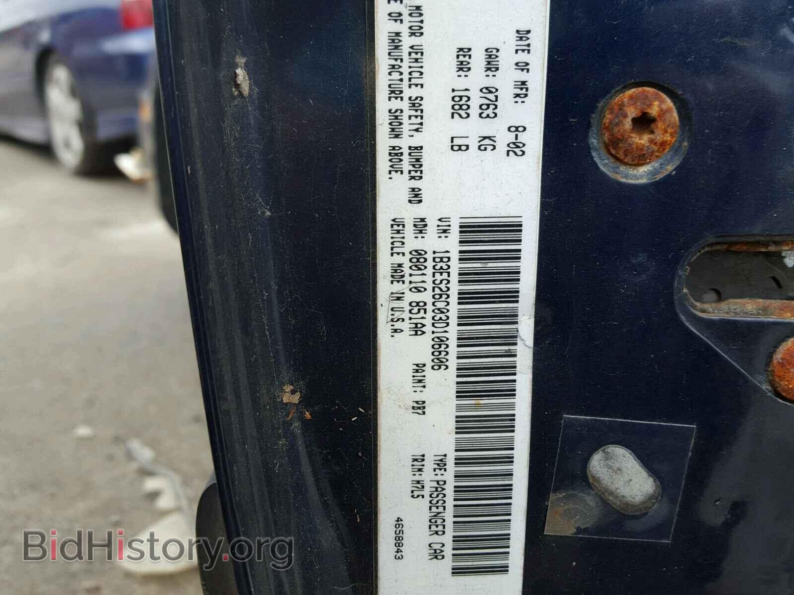 2003 DODGE NEON - VIN: 1B3ES26C03D106606 - Фото 10