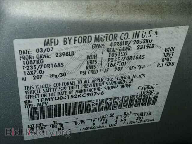 2002 FORD ESCAPE - VIN: 1FMYU04152KC90796 - Фото 10