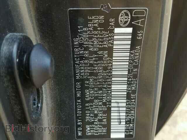 2011 TOYOTA COROLLA - VIN: 2T1BU4EEXBC629427 - Фото 10