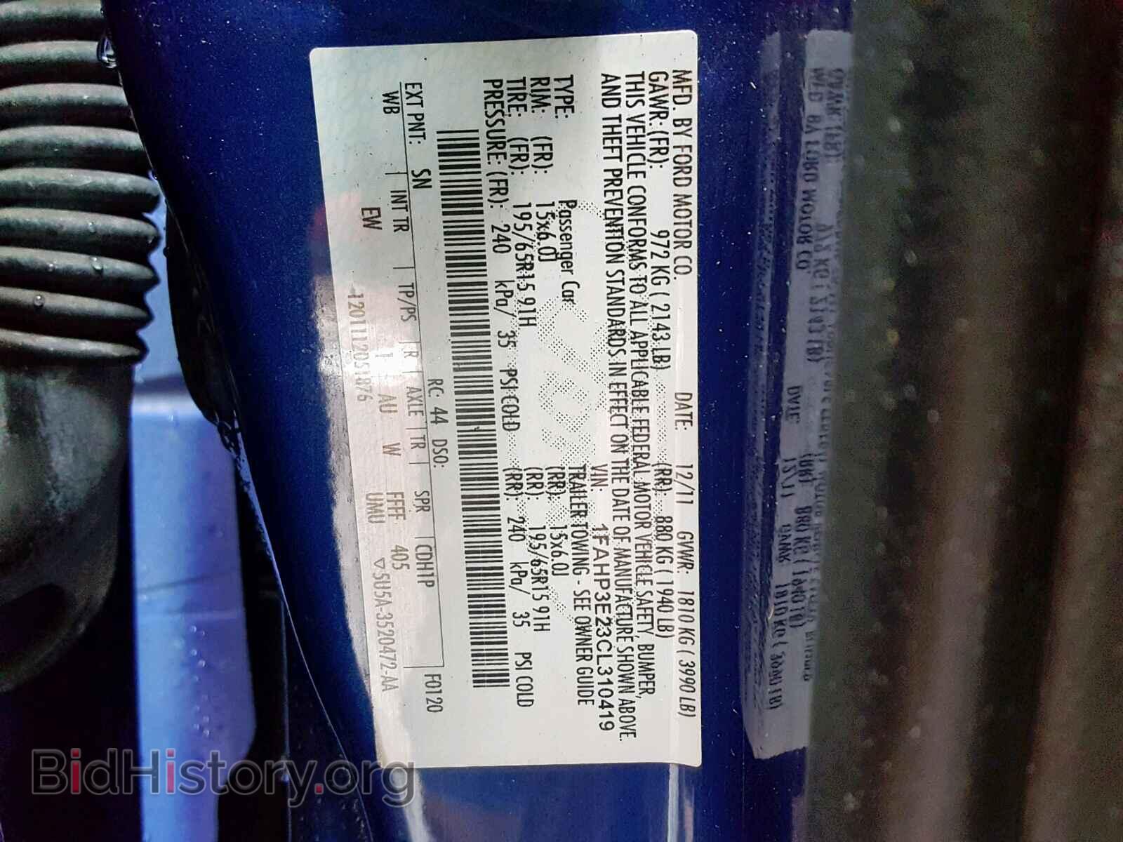 2012 FORD FOCUS - VIN: 1FAHP3E23CL310419 - Photo 10