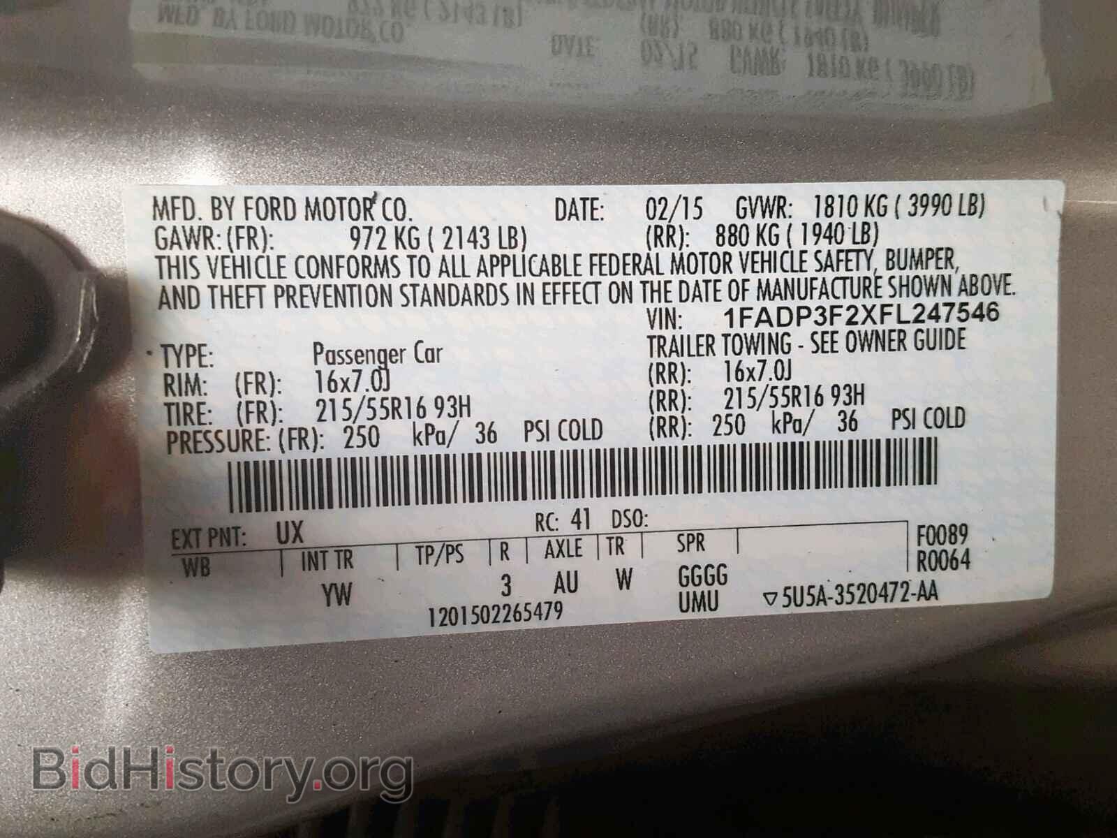 2015 FORD FOCUS SE - VIN: 1FADP3F2XFL247546 - Фото 10