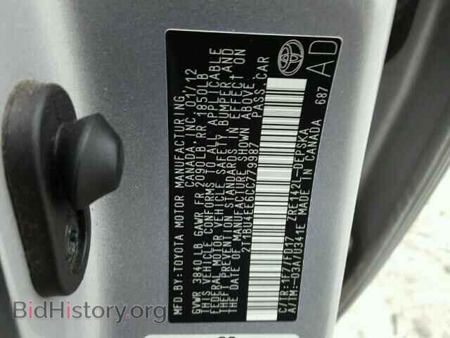 2012 TOYOTA COROLLA - VIN: 2T1BU4EE6CC779987 - Фото 10