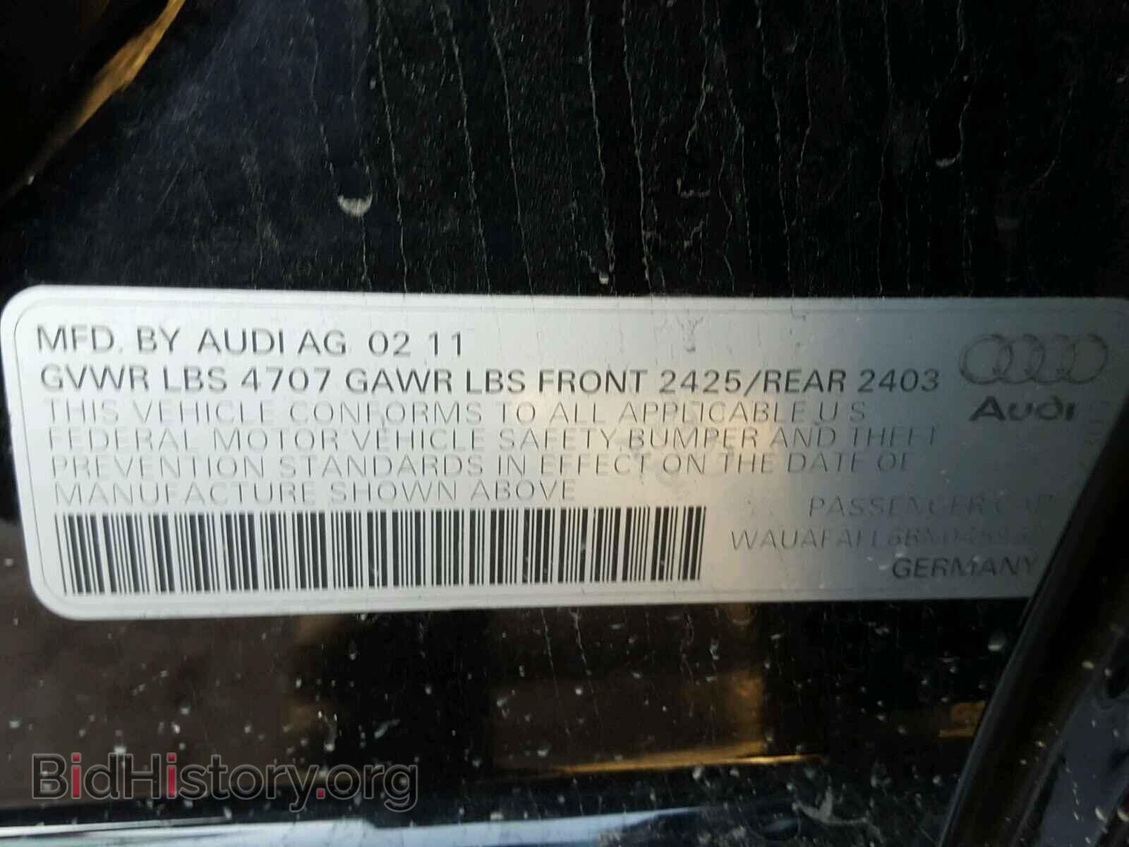 2011 AUDI A4 - VIN: WAUAFAFL6BN045960 - Фото 10