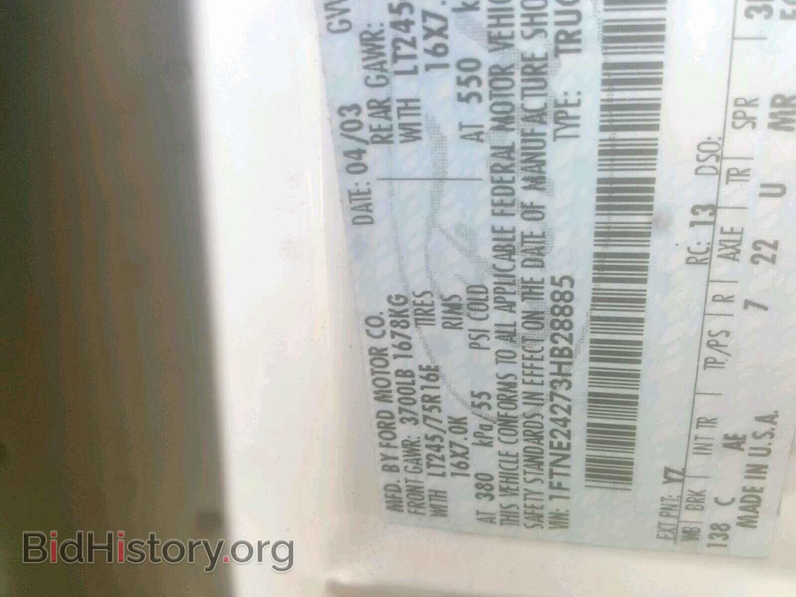 2003 FORD ECONOLINE - VIN: 1FTNE24273HB28885 - Photo 10