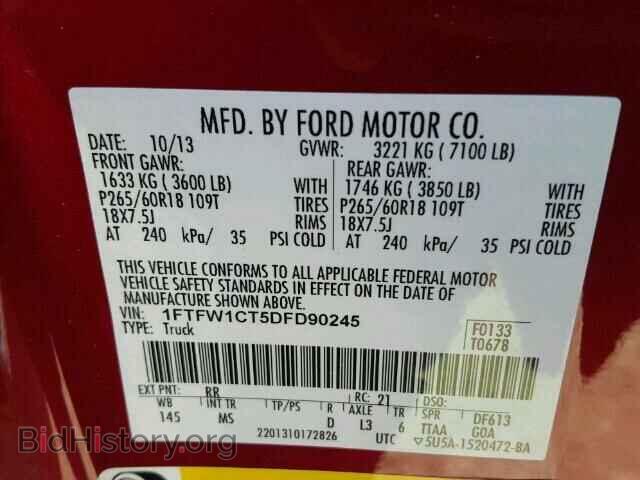 2013 FORD F150 - VIN: 1FTFW1CT5DFD90245 - Photo 10