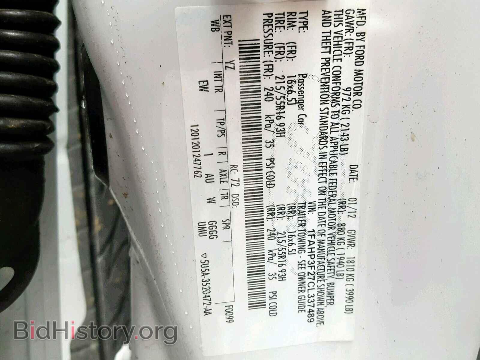 2012 FORD FOCUS SE - VIN: 1FAHP3F27CL337489 - Фото 10