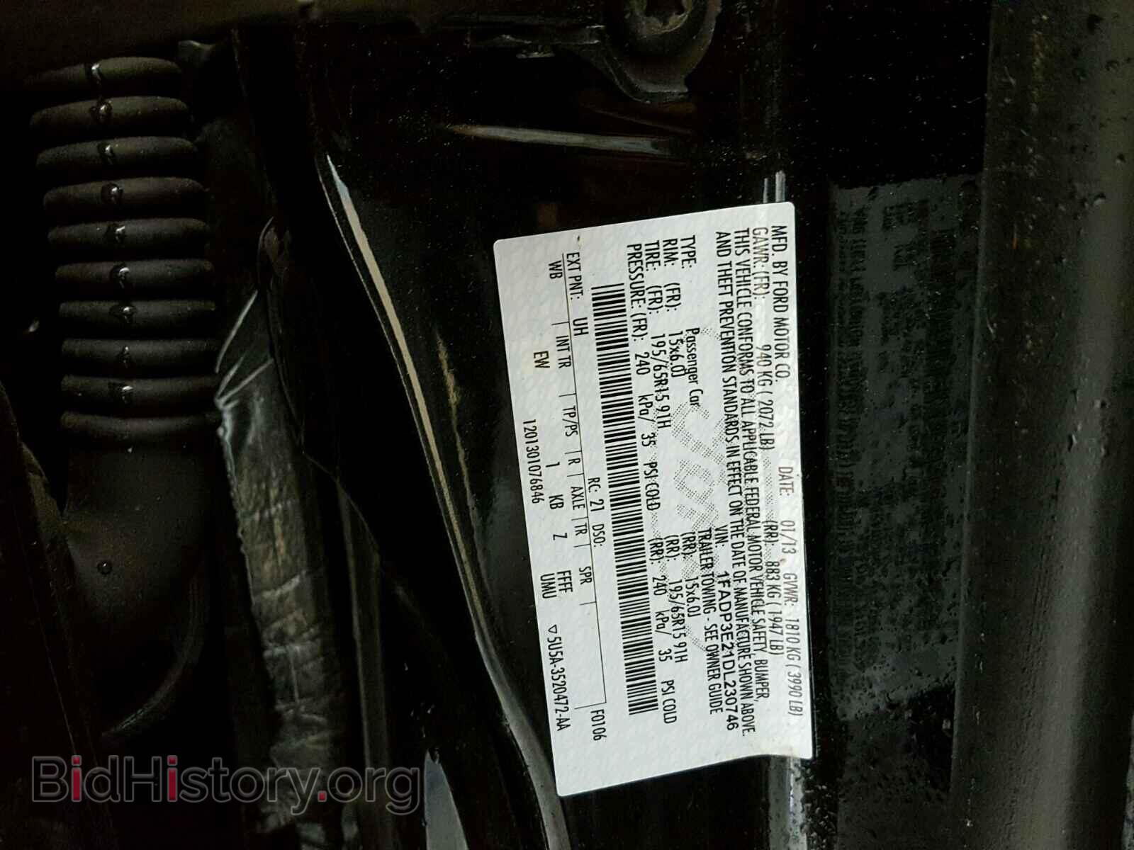 2013 FORD FOCUS - VIN: 1FADP3E21DL230746 - Фото 10