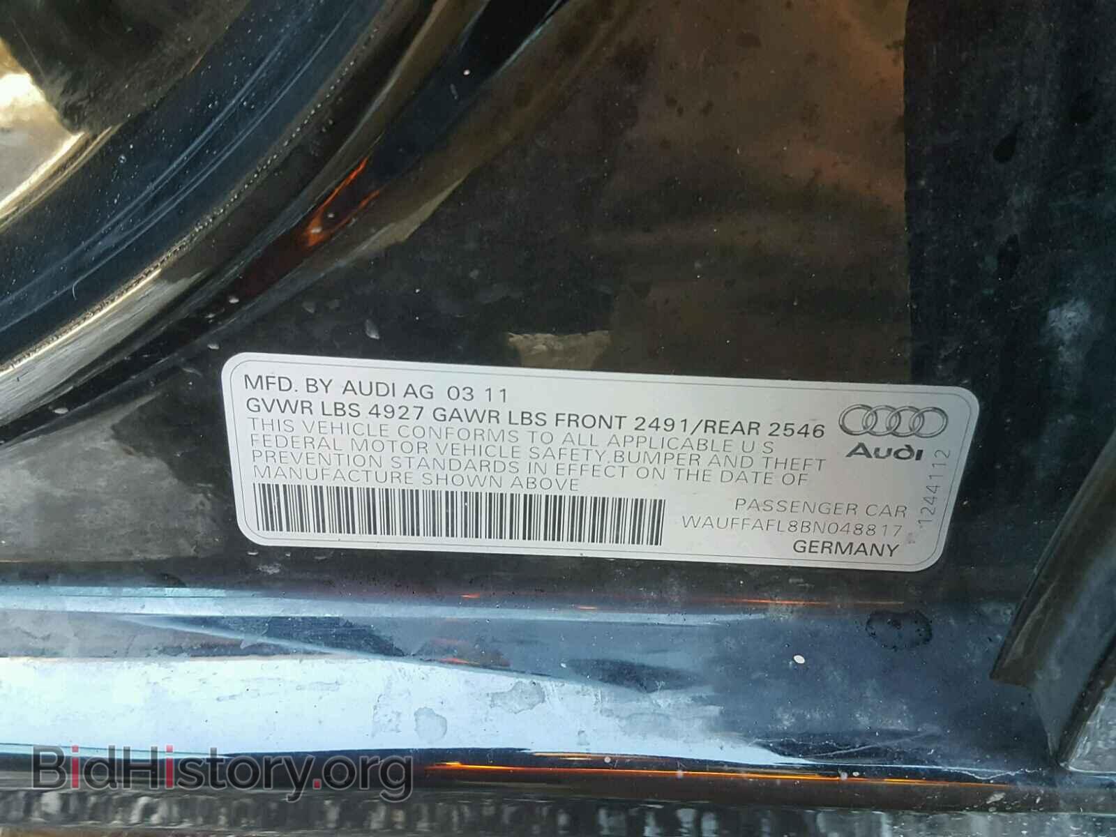 2011 AUDI A4 - VIN: WAUFFAFL8BN048817 - Photo 10