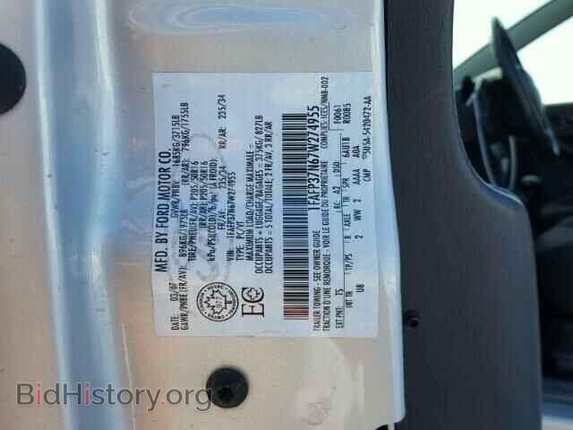 2007 FORD FOCUS - VIN: 1FAFP37N67W274955 - Фото 10