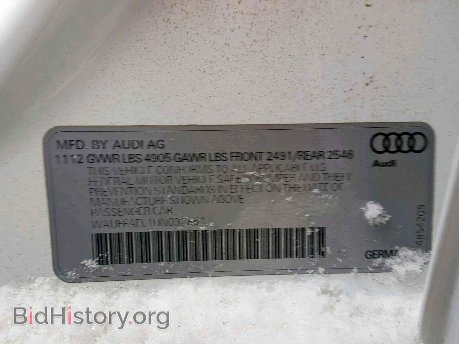 2013 AUDI A4 - VIN: WAUFFAFL1DN032851 - Фото 10