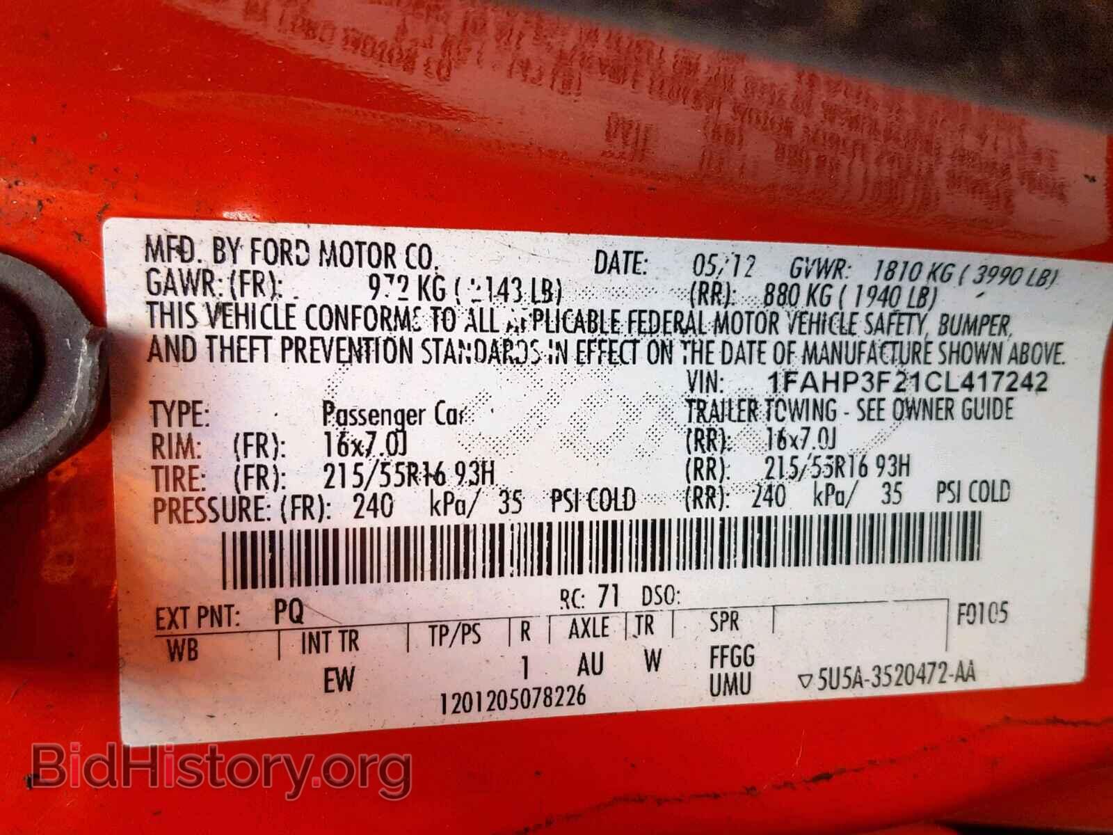 2012 FORD FOCUS SE - VIN: 1FAHP3F21CL417242 - Фото 10