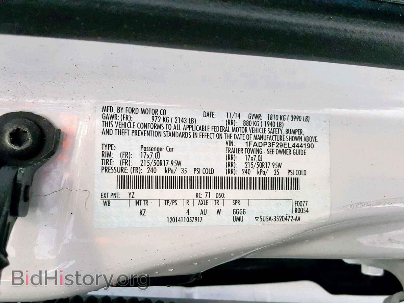 2014 FORD FOCUS SE - VIN: 1FADP3F29EL444190 - Фото 10