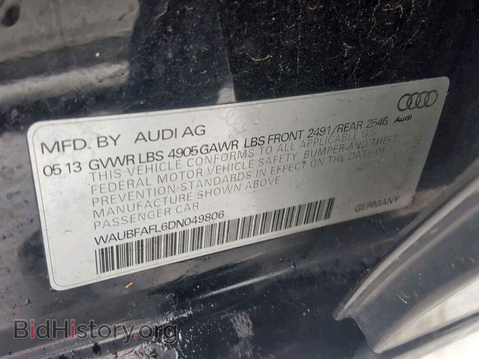 2013 AUDI A4 - VIN: WAUBFAFL6DN049806 - Фото 10