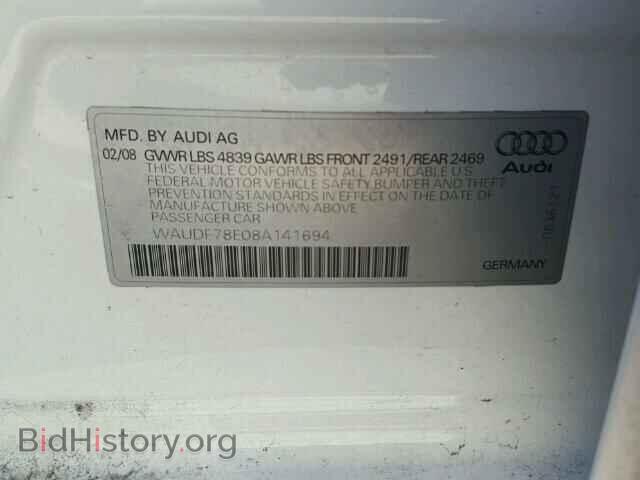 2008 AUDI A4 - VIN: WAUDF78E08A141694 - Фото 10