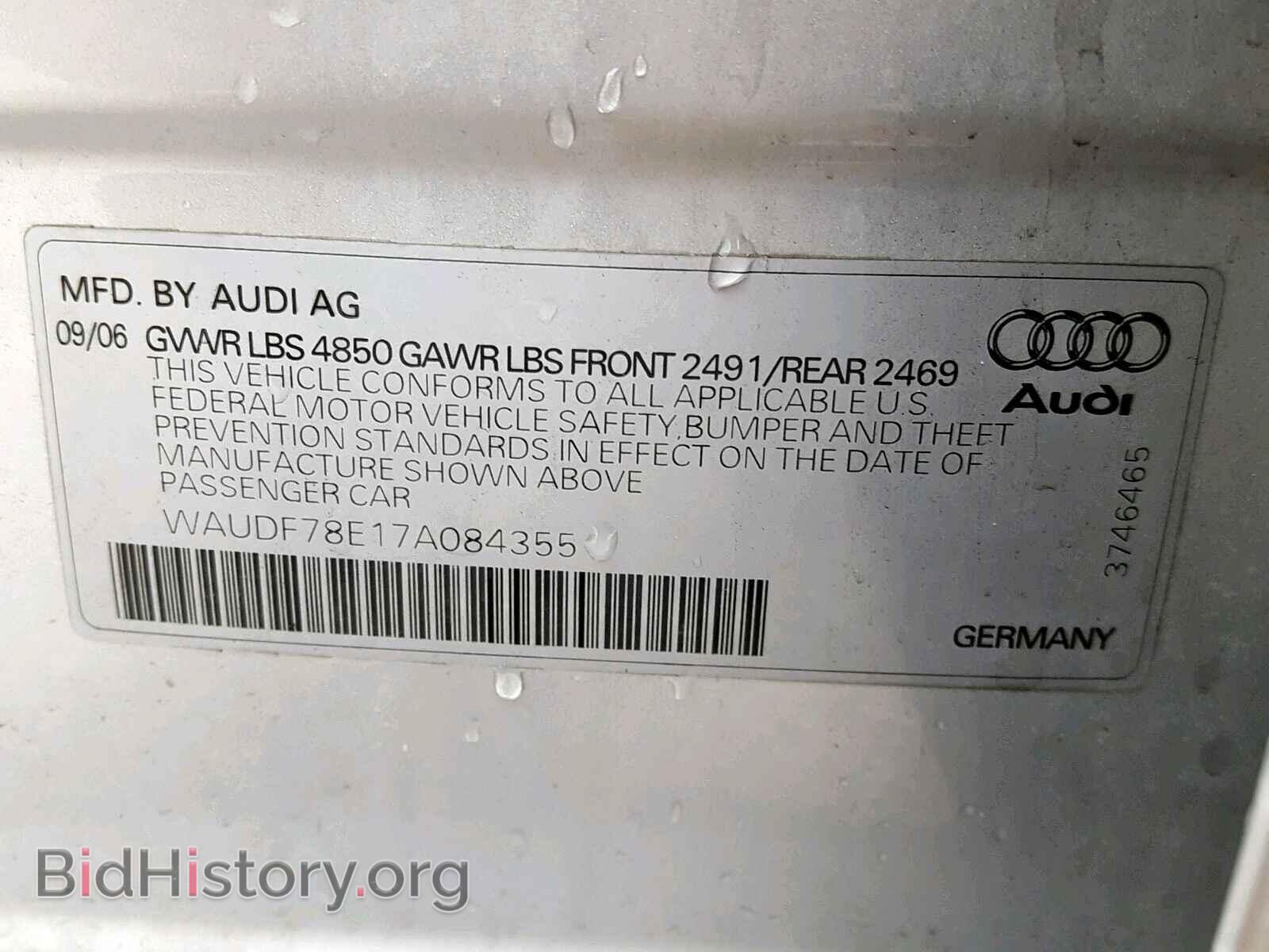2007 AUDI A4 - VIN: WAUDF78E17A084355 - Photo 10