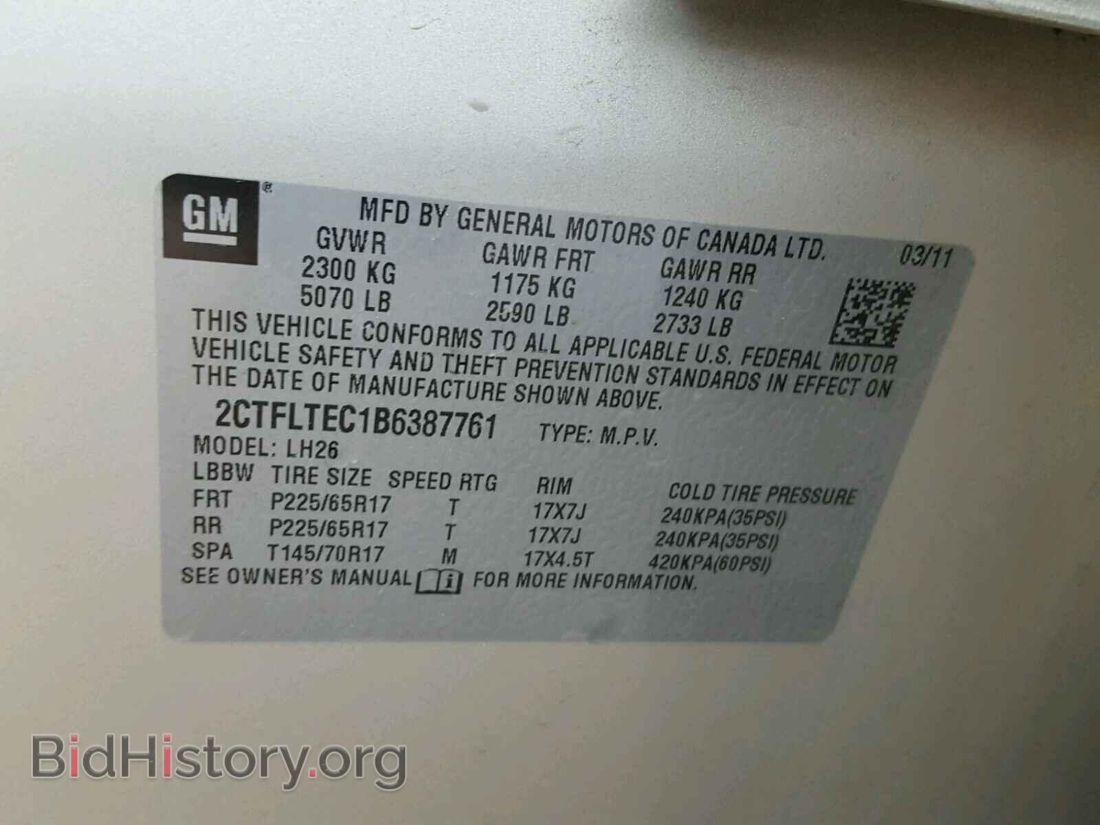 2011 GMC TERRAIN - VIN: 2CTFLTEC1B6387761 - Photo 10