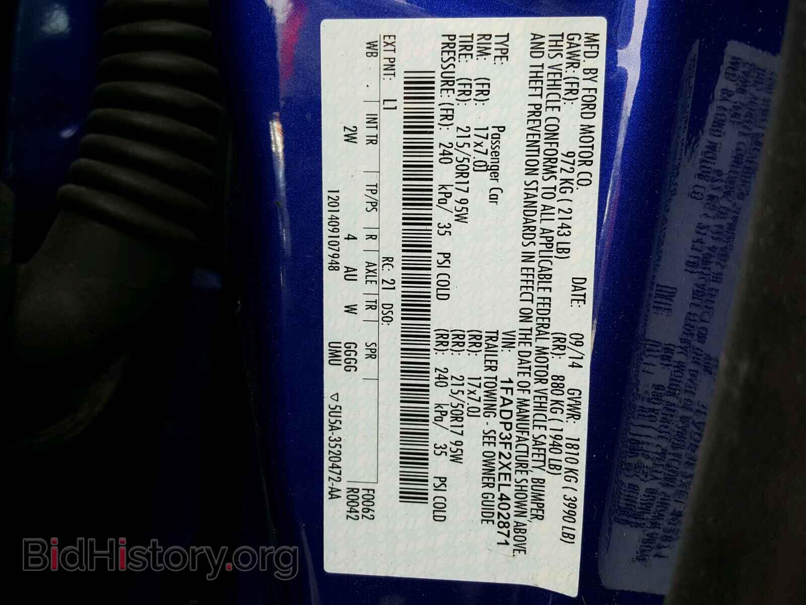 2014 FORD FOCUS - VIN: 1FADP3F2XEL402871 - Photo 10