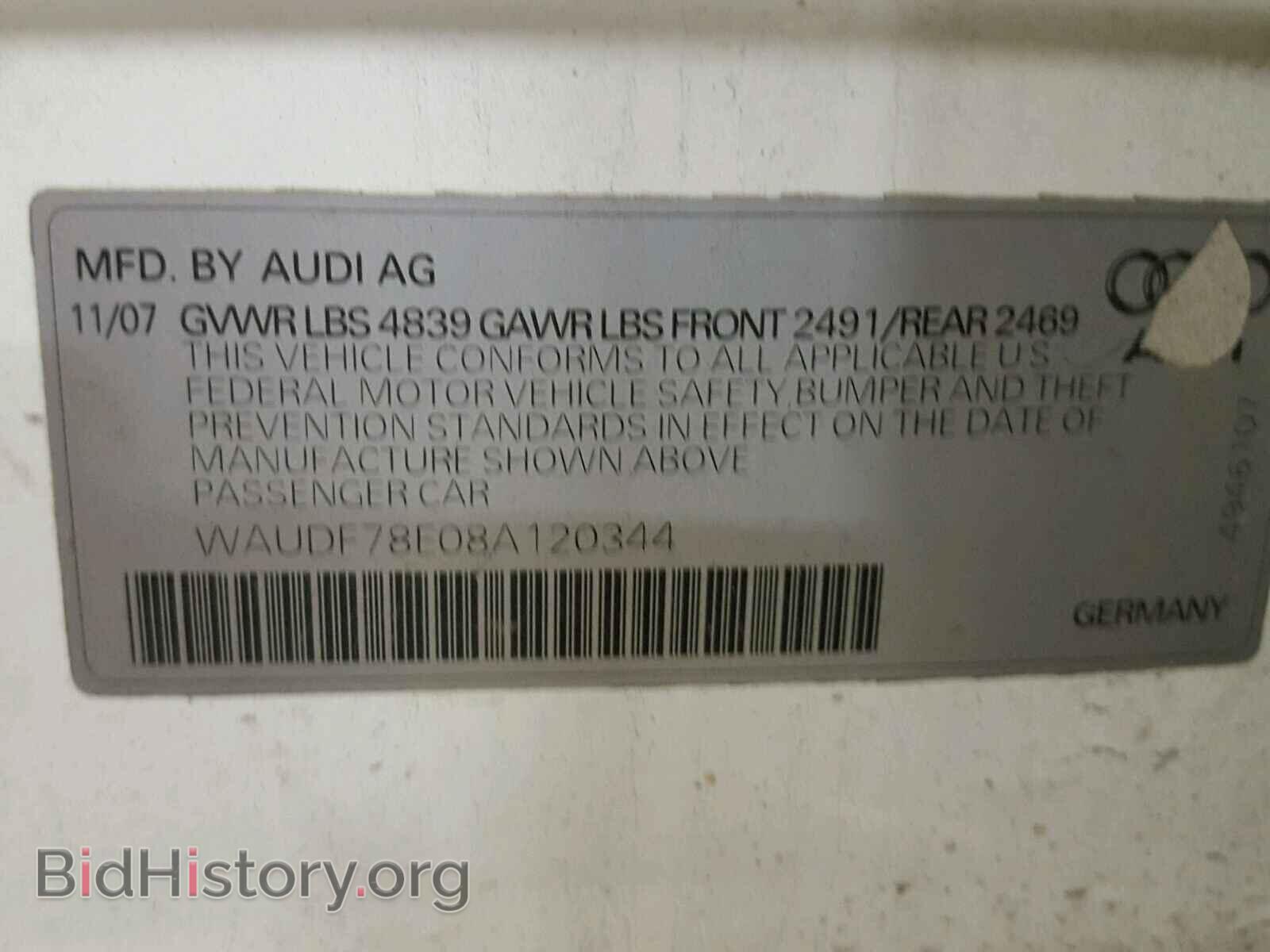 2008 AUDI A4 - VIN: WAUDF78E08A120344 - Photo 10