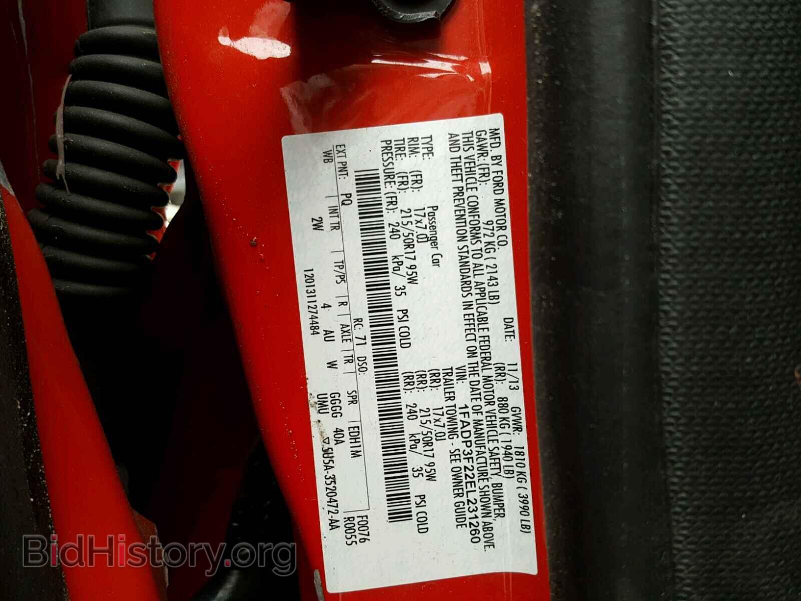 2014 FORD FOCUS - VIN: 1FADP3F22EL231260 - Фото 10