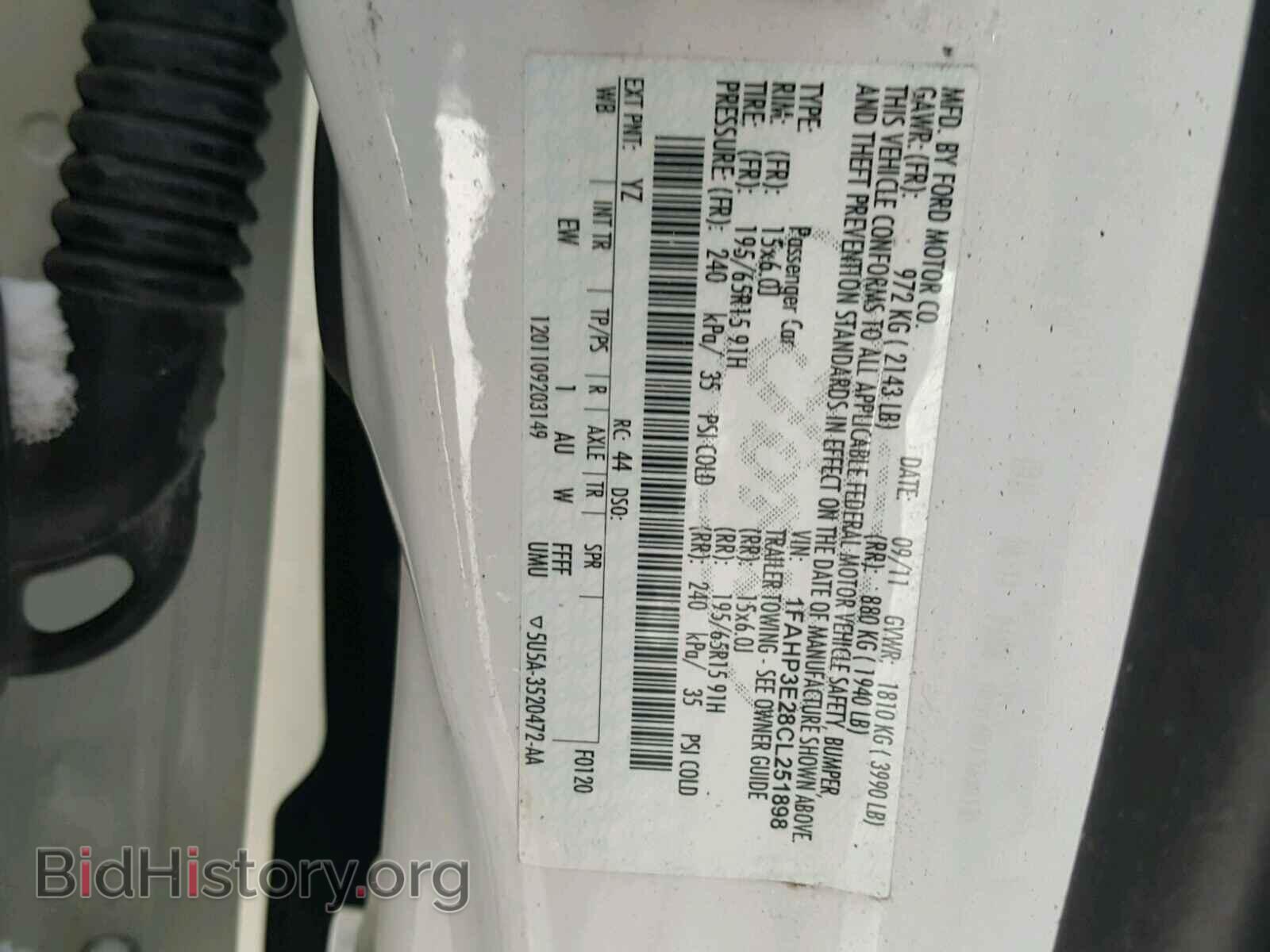2012 FORD FOCUS - VIN: 1FAHP3E28CL251898 - Photo 10