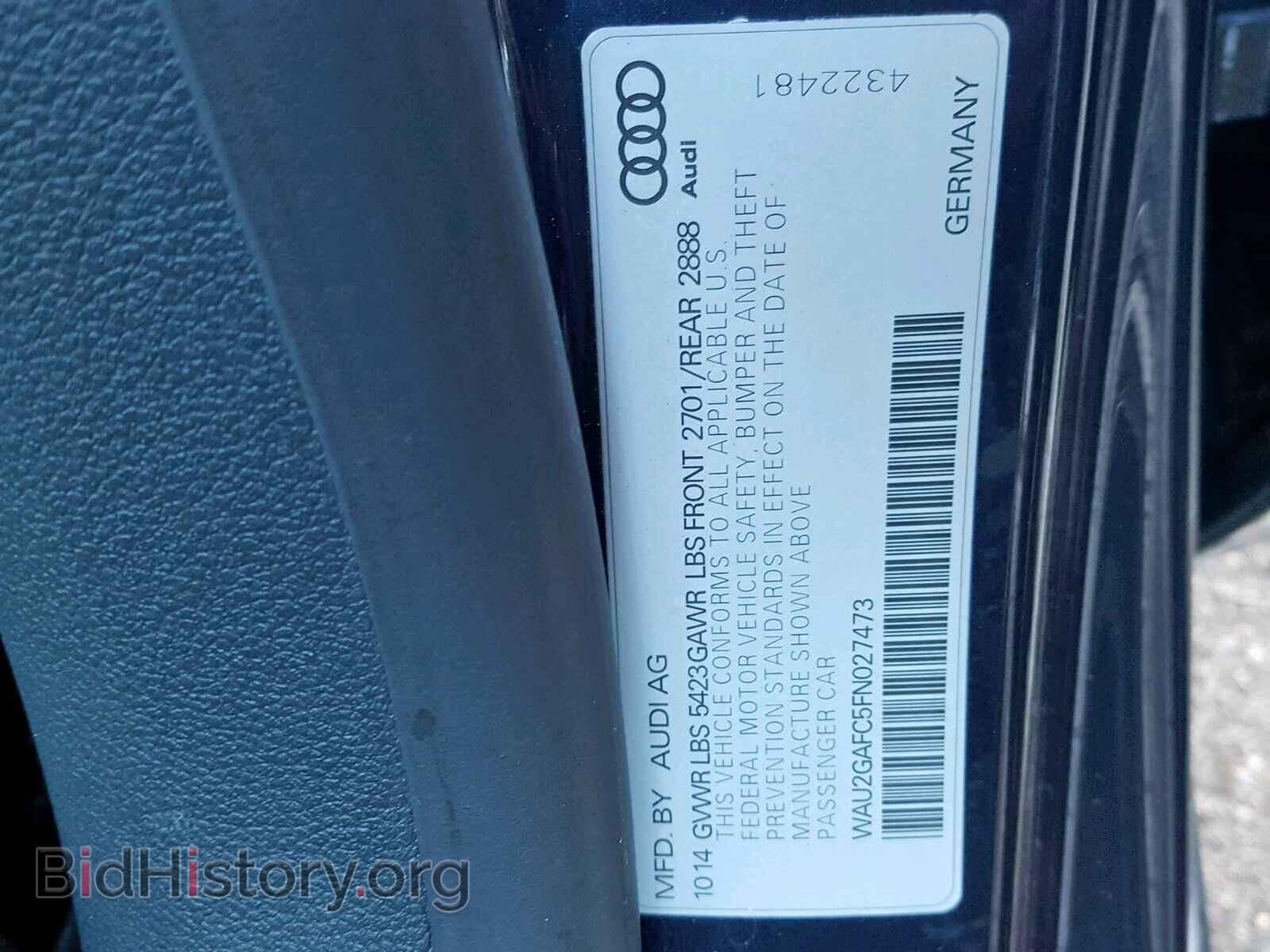 2015 AUDI A7 - VIN: WAU2GAFC5FN027473 - Фото 10