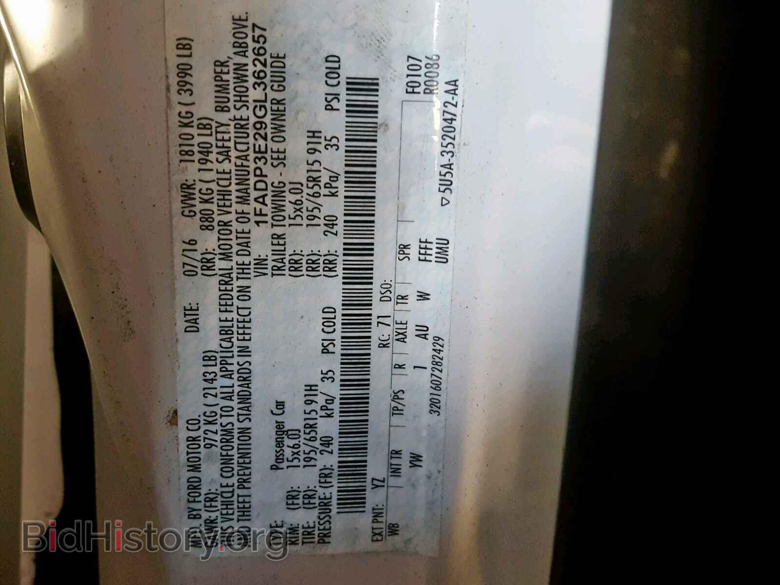 2016 FORD FOCUS - VIN: 1FADP3E29GL362657 - Photo 10