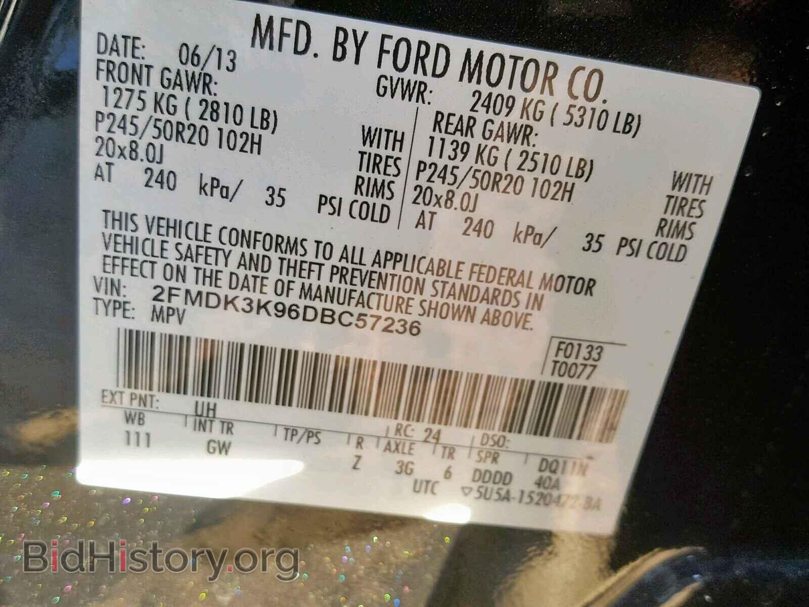 2013 FORD EDGE - VIN: 2FMDK3K96DBC57236 - Photo 10
