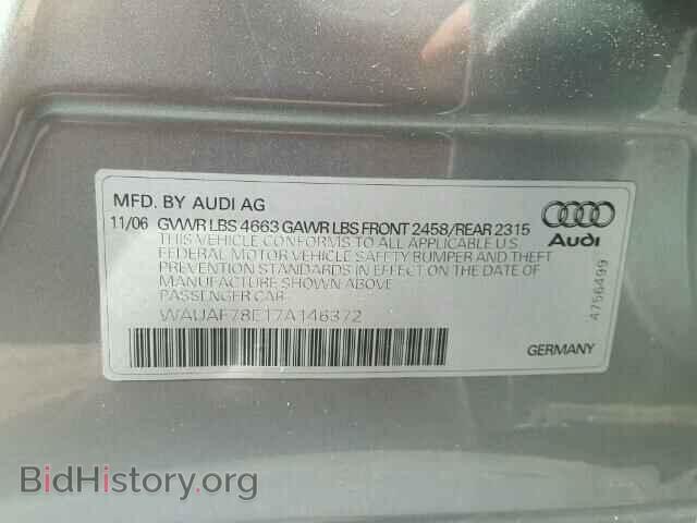 2007 AUDI A4 - VIN: WAUAF78E17A146372 - Photo 10