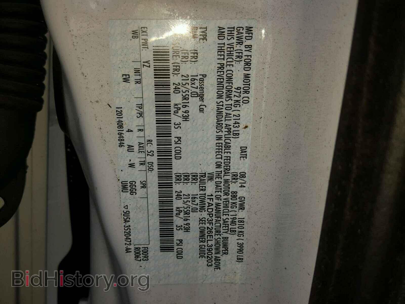 2014 FORD FOCUS - VIN: 1FADP3F26EL390203 - Фото 10