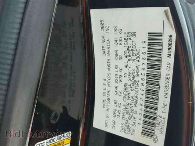 2006 MITSUBISHI ECLIPSE - VIN: 4A3AK24F06E038619 - Фото 10