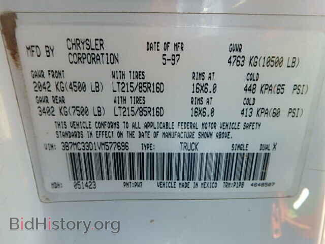 1997 DODGE RAM 3500 - VIN: 3B7MC33D1VM577696 - Photo 10