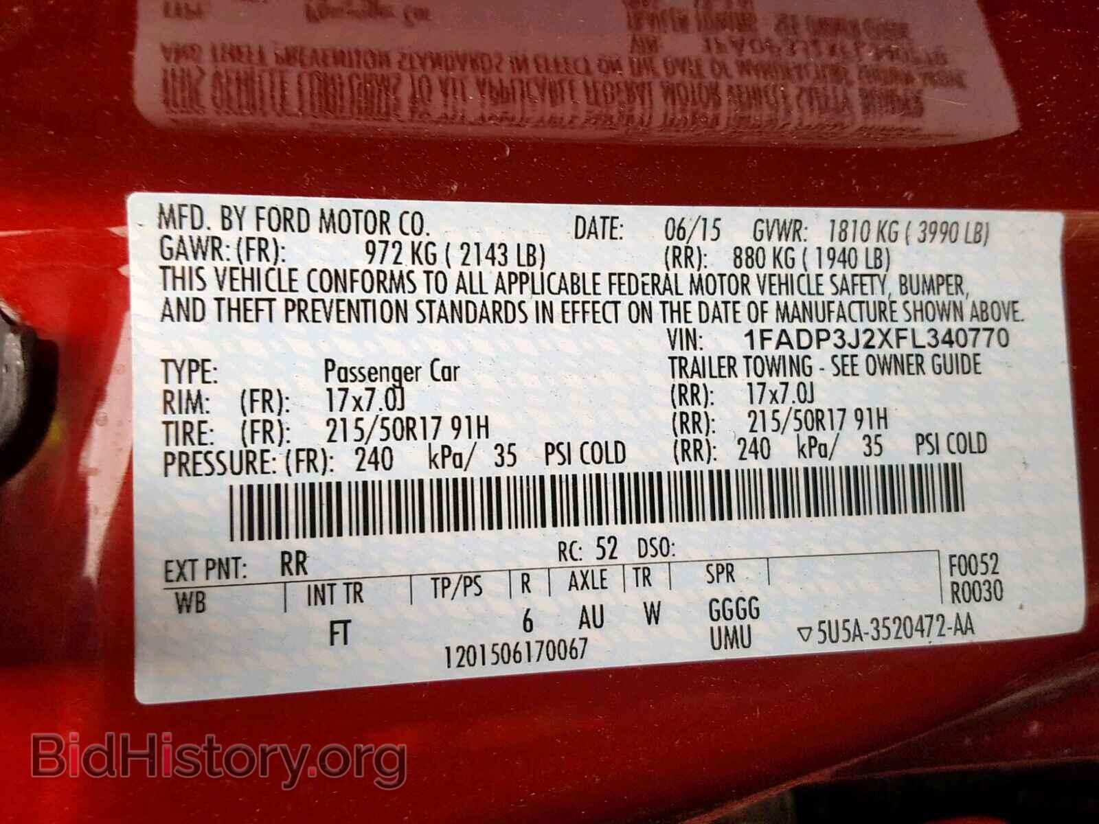 2015 FORD FOCUS - VIN: 1FADP3J2XFL340770 - Photo 10