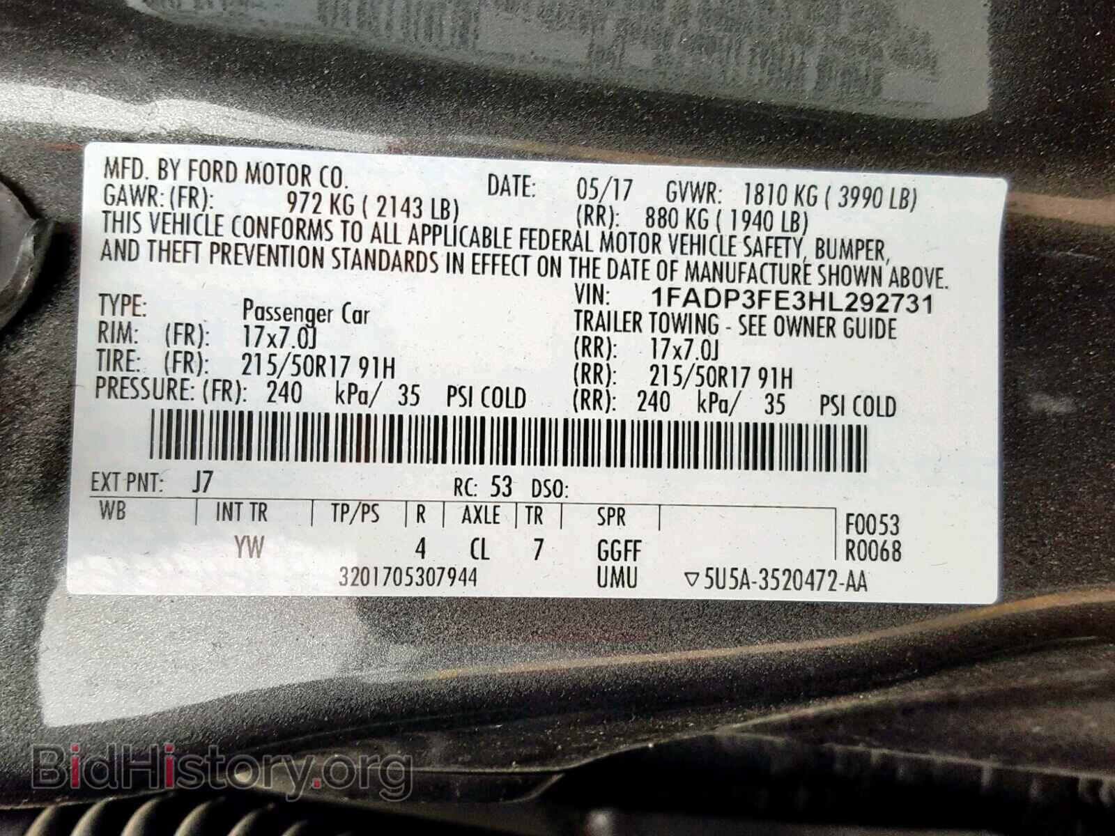 2017 FORD FOCUS SE - VIN: 1FADP3FE3HL292731 - Фото 10