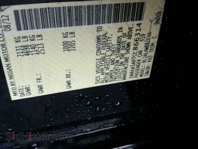 2012 NISSAN MAXIMA - VIN: 1N4AA5AP7CC866314 - Фото 10