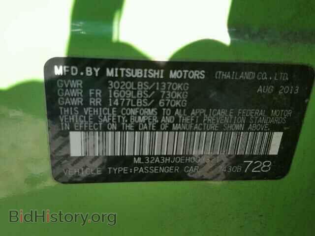2014 MITSUBISHI MIRAGE - VIN: ML32A3HJ0EH003321 - Фото 10