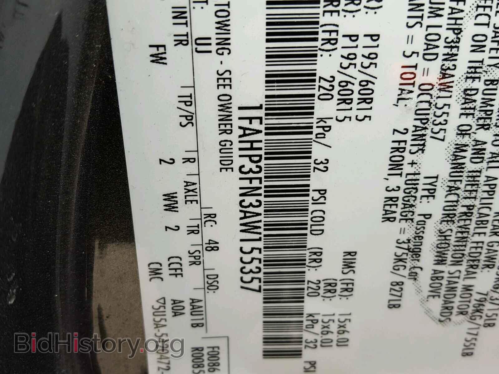 2010 FORD FOCUS - VIN: 1FAHP3FN3AW155357 - Фото 10