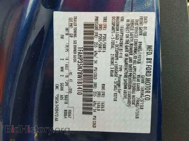 2008 FORD FOCUS - VIN: 1FAHP35N78W181410 - Фото 10
