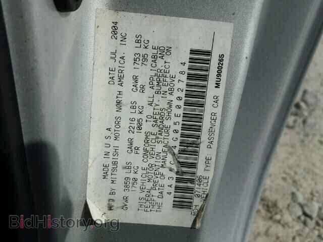 2005 MITSUBISHI ECLIPSE - VIN: 4A3AC44G05E002784 - Фото 10