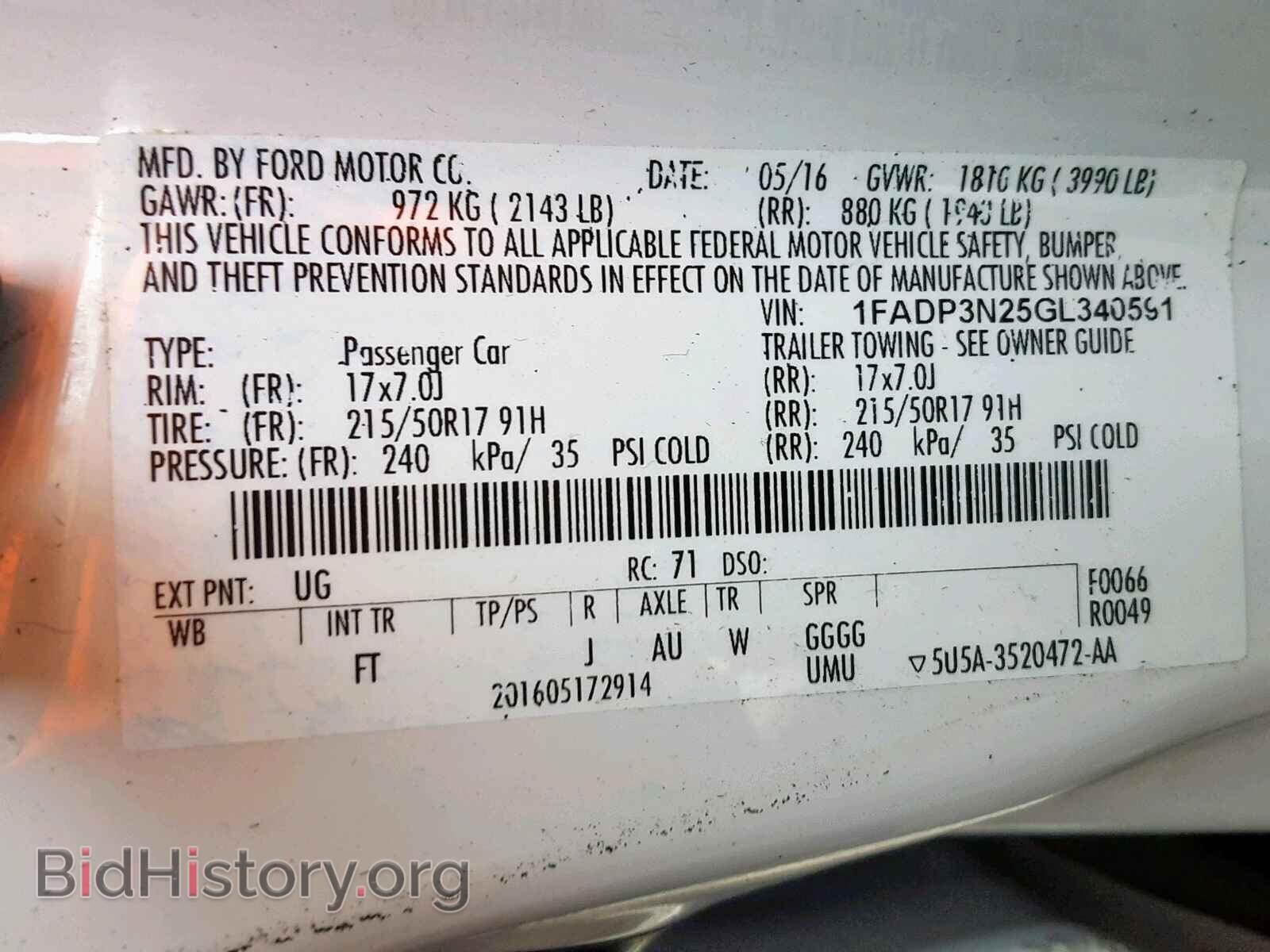 2016 FORD FOCUS - VIN: 1FADP3N25GL340591 - Фото 10