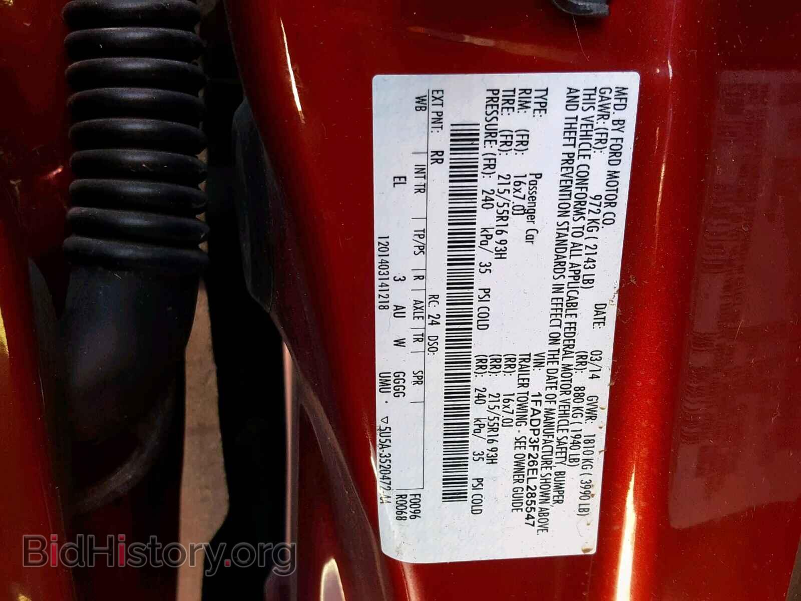 2014 FORD FOCUS - VIN: 1FADP3F26EL285547 - Фото 10