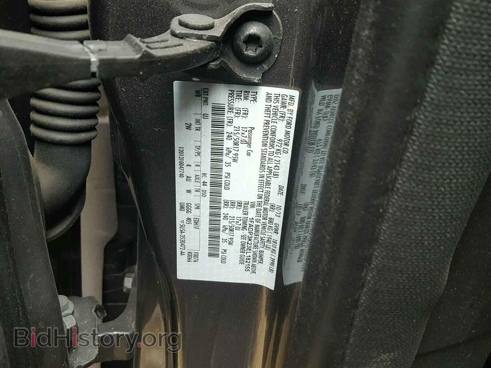 2014 FORD FOCUS - VIN: 1FADP3K23EL182155 - Фото 10